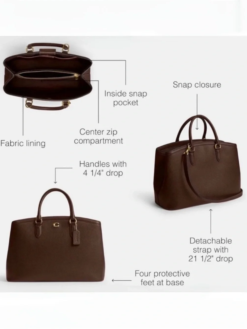 COACH Legacy Carryall 28 in Maple/Brass NWOT